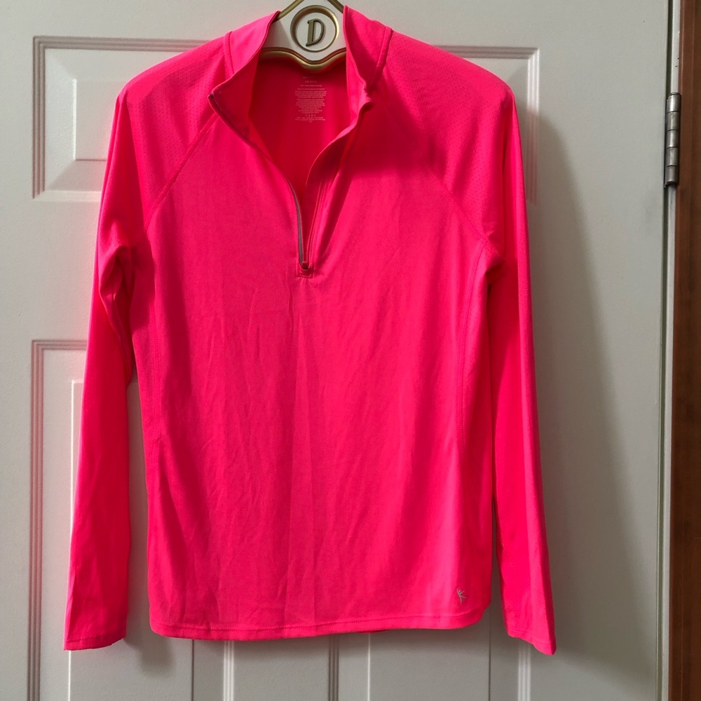 Danskin Now Semi-Fitted Half-Zip Pullover w/Thumb Holes - Size Large (12-14)